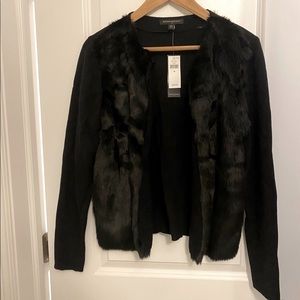 NWT. Banana Republic Faux fur cardigan